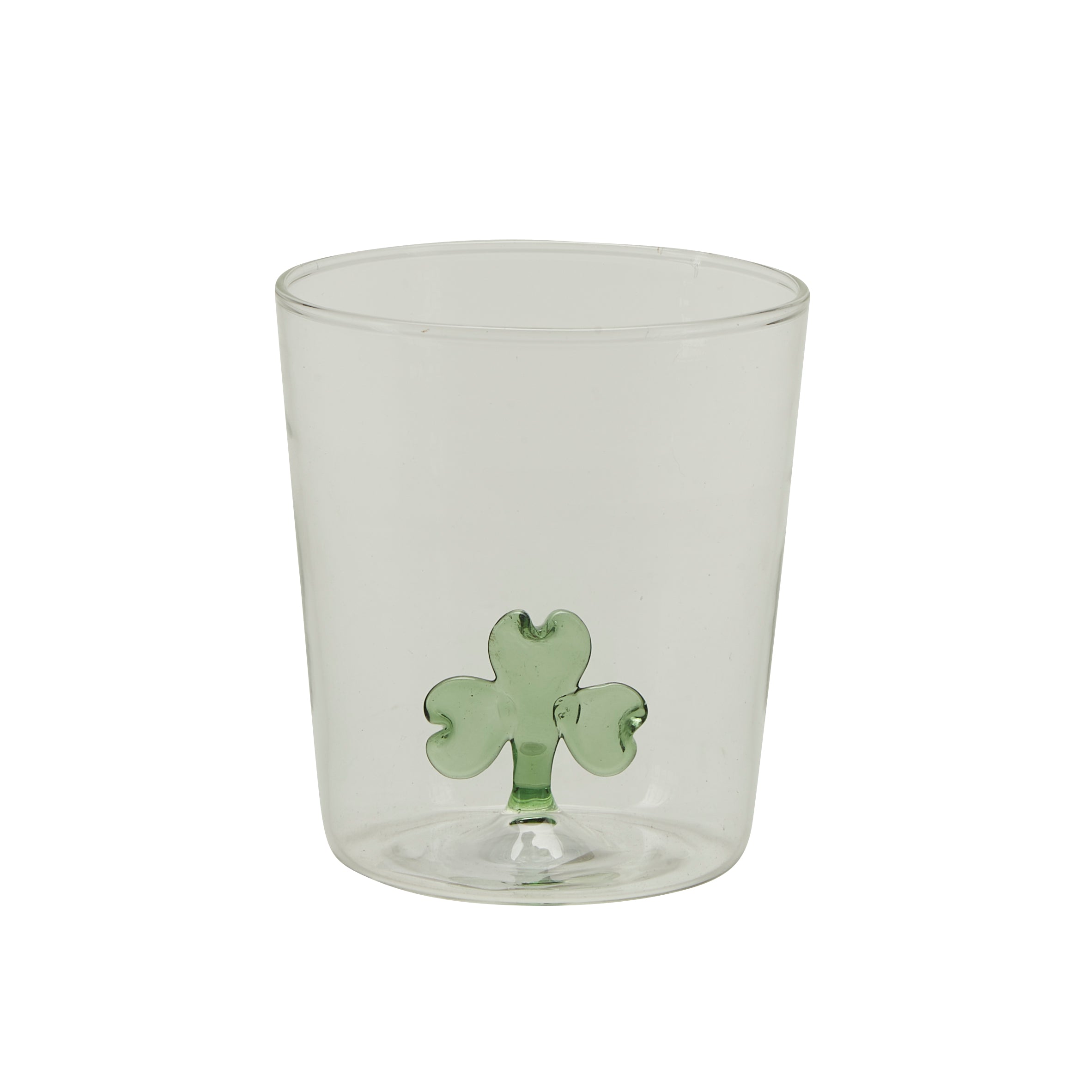 Tumbler vandglas med trekløver - Clear/Multiple